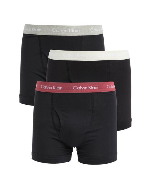 Calvin Klein 3-pack Stretch Cotton Trunks in Black for Men