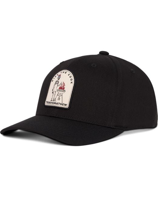 Travis Mathew Black Bonfire Nights Snapback Baseball Cap for men