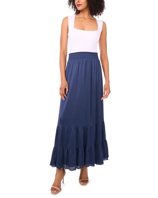 Vince Camuto Blue Tiered Maxi Skirt
