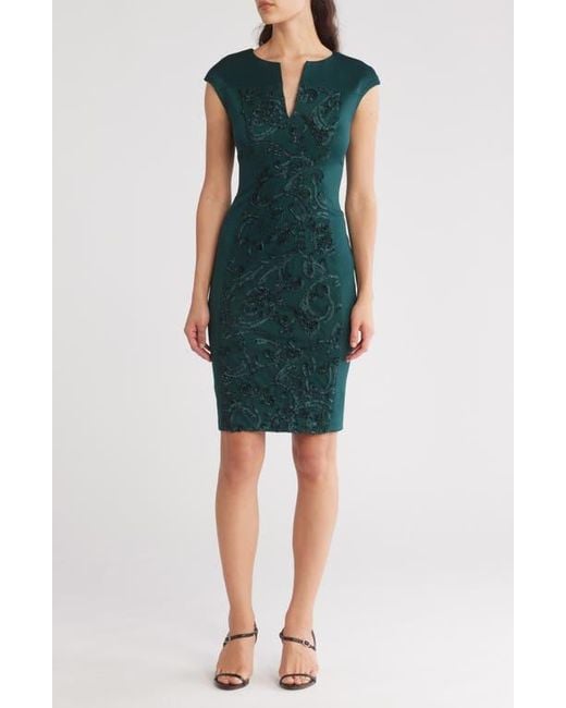 connected apparel green dress Connected Apparel Chiffon Cape Sleeve Side Ruched Gown in Green