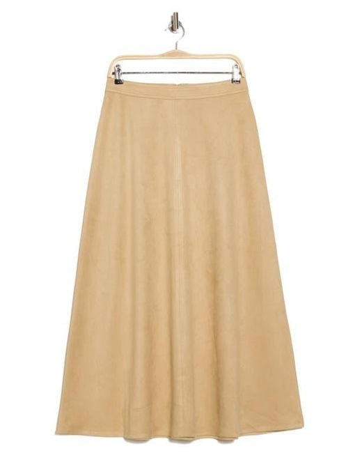 Halogen® Natural Front Seam A-Line Midi Skirt