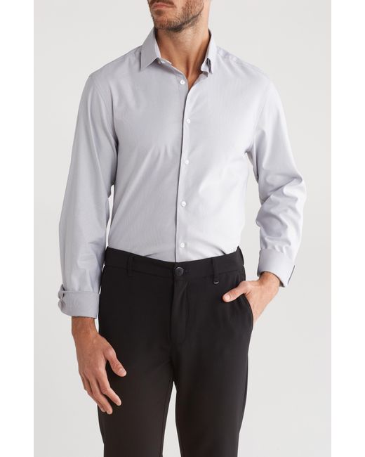 Calvin Klein White All-season Stretch Slim Fit Button-up Shirt for men