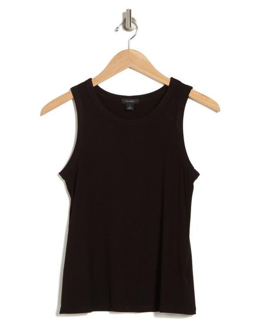 Halogen® Black Fitted Ribbed Tank Top