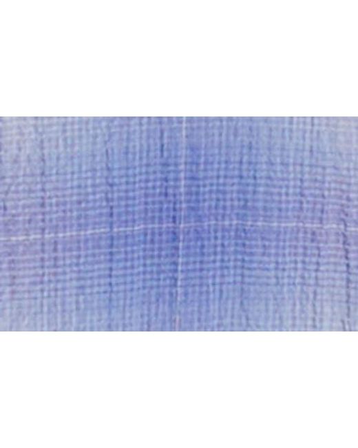 Bugatchi Blue Ombré Check Short Sleeve Cotton Seersucker Button-Up Shirt for men