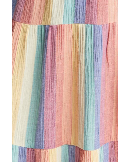 Marine Layer Multicolor Corrine Rainbow Stripe Tiered Maxi Skirt
