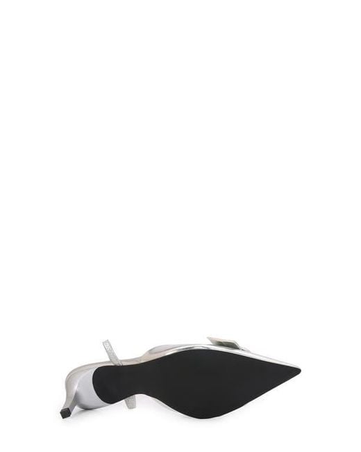 BERNESS White Chiara Buckle Slingback Pump
