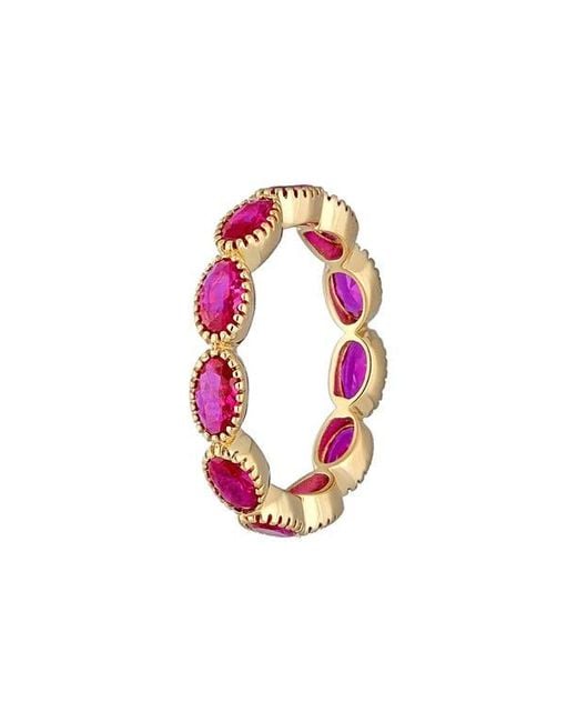 YS GEMS Pink Lab-Grown Ruby Eternity Ring