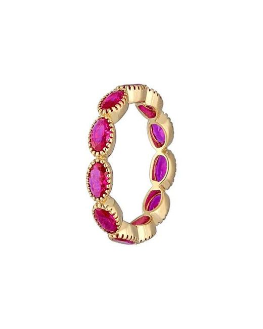 YS GEMS Pink Lab-Grown Ruby Eternity Ring