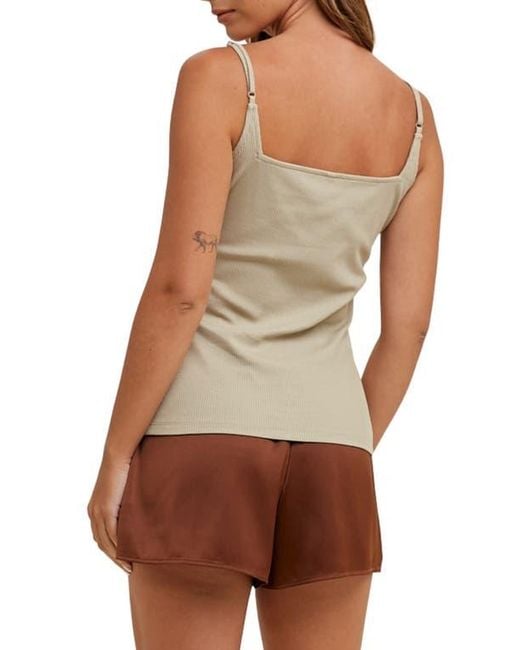 Wishlist Green Ribbed Square Neck Cami