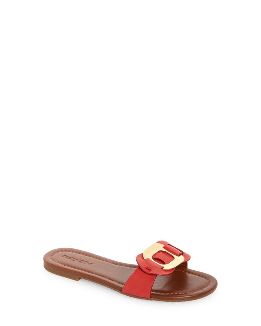 See By Chloé Red Buckle Slide Sandal