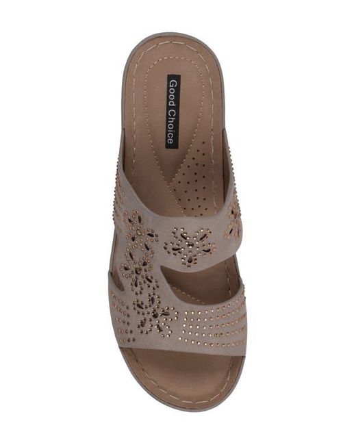 Good Choice New York Brown Santiago Platform Wedge Slide Sandal