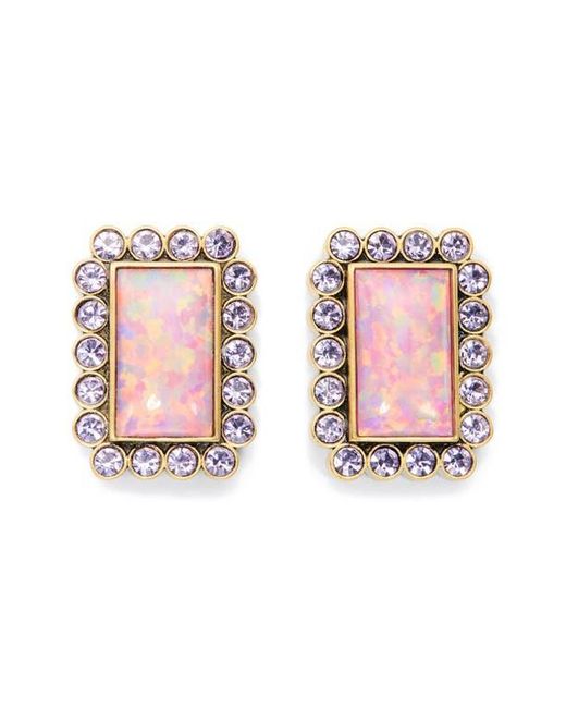Kurt Geiger Pink Rectangular Stud Earrings