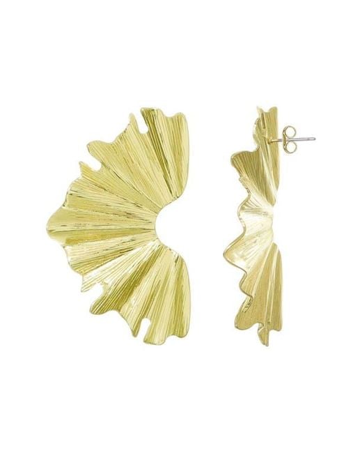 Adornia Metallic Wave Statement Earrings