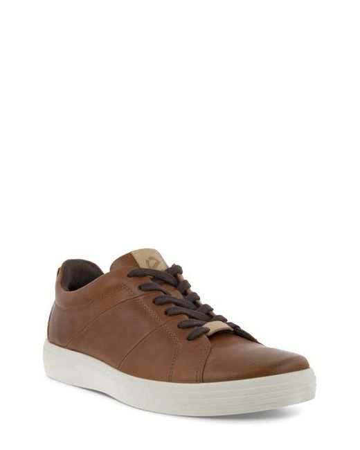 Ecco Brown Soft Classic Leather Sneakers for men