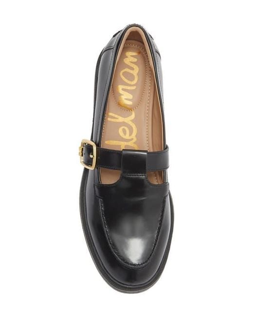 Sam Edelman Black Elaina T-Strap Flat