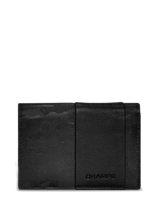 CHAMPS Black Camo Card Case for men