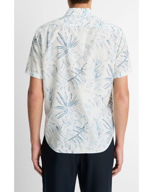 Vince White Short Sleeve Cotton & Lyocell Button-Up Shirt for men