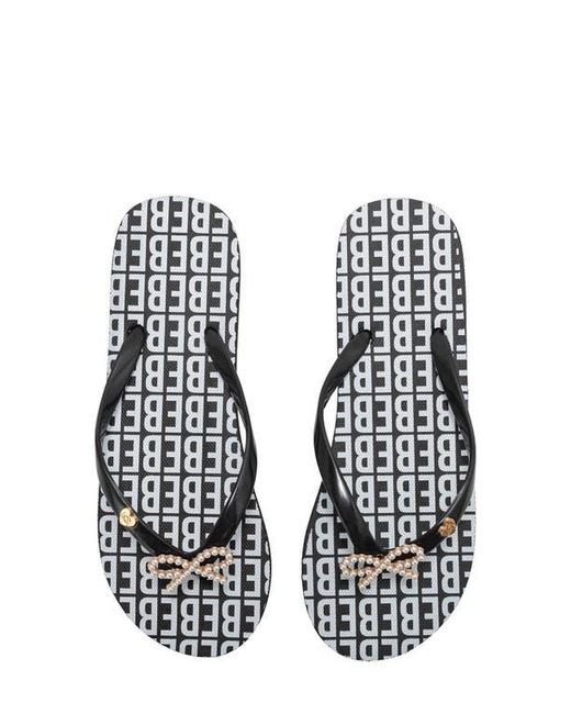 Bebe White Charm Flip Flop
