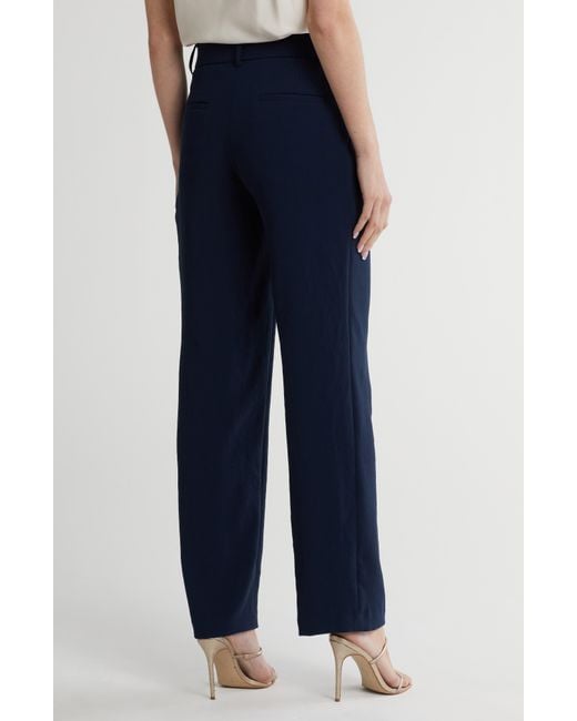 Amanda + Chelsea Blue Soft Pleat Texture Trousers