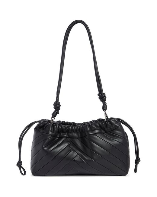 BCBGMAXAZRIA Black Drawstring Crossbody Bag