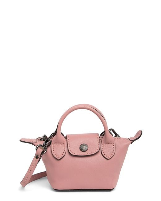 Longchamp Mini Le Pliage Cuir Leather Top Handle Bag In Antique Pink At Nordstrom Rack Lyst
