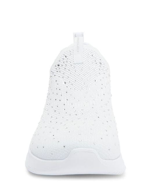 Skechers White Ultra Flex 3.0 Glam Night Slip-On Sneaker