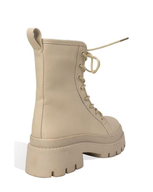 In Touch Footwear Natural Virgo Lugged Combat Boot
