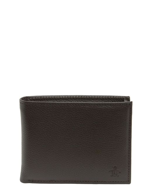 Original Penguin Black Pebble Leather Wallet for men