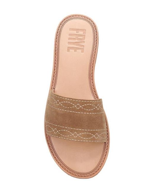 Frye Brown Ava Slide Sandal