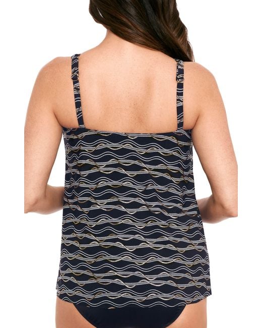 Miraclesuit Blue Linked In Mirage Tankini Top