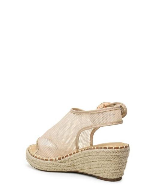 Catherine Malandrino Natural Keith Platform Wedge Mesh Sandal