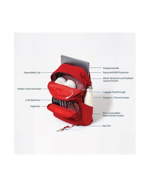 Brevite Red The Water Resistant Backpack