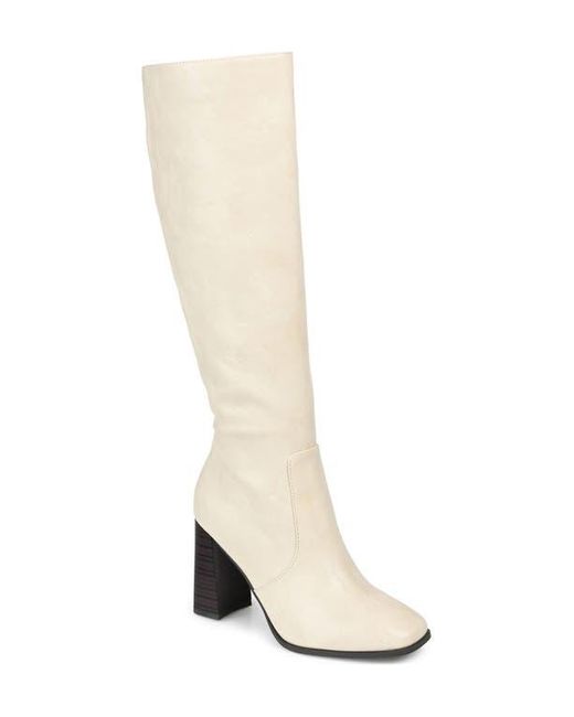 Journee Collection White Karima Vegan Leather Tall Boot