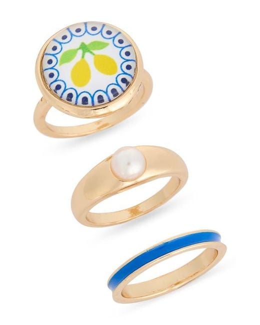 Leith Blue Lemon 3-Pack Rings