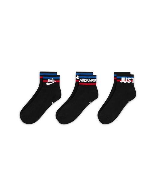 Nike Blue 3-pack Everyday Essential Crew Socks for men