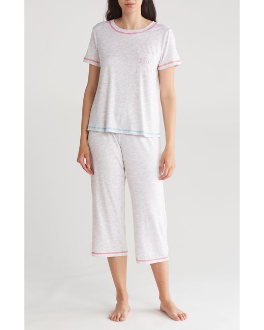 Kensie White Pocket Capri Pajamas