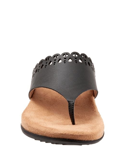 Softwalk® Black Bethany Leather Sandal