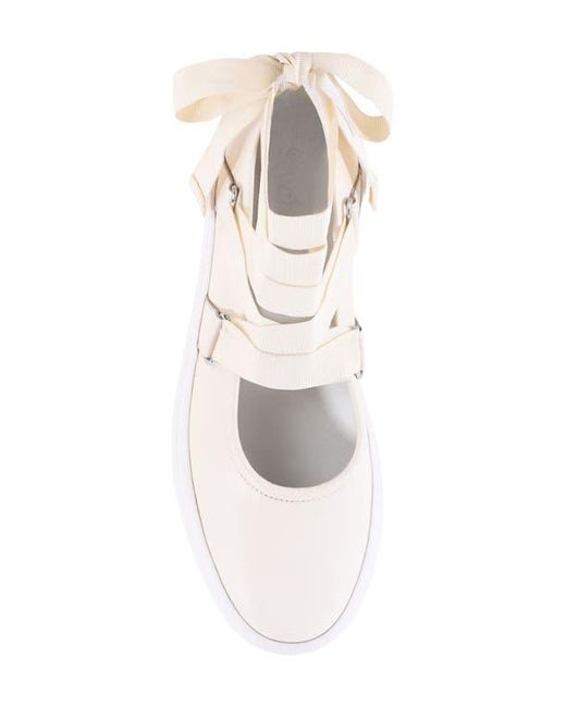 Seychelles White Ribbons Ankle Wrap Flat