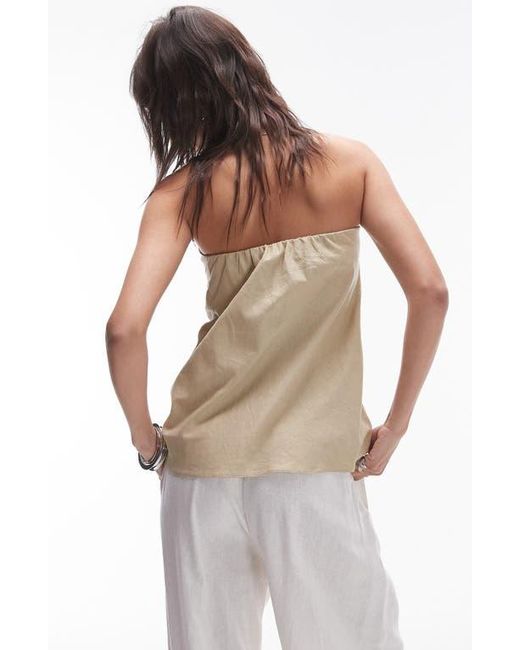 TOPSHOP Natural Linen Look Longline Bandeau