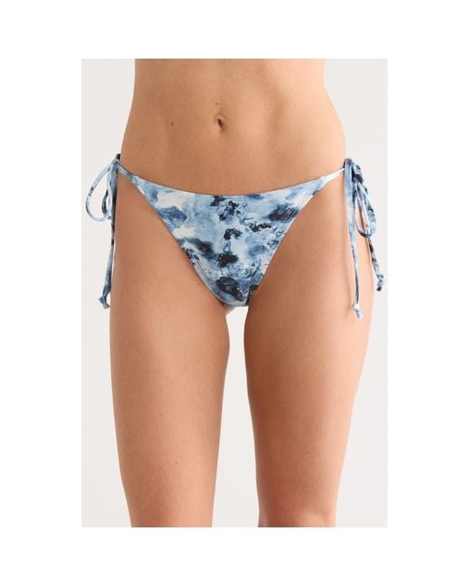 GOOD AMERICAN Blue String Bikini Bottoms
