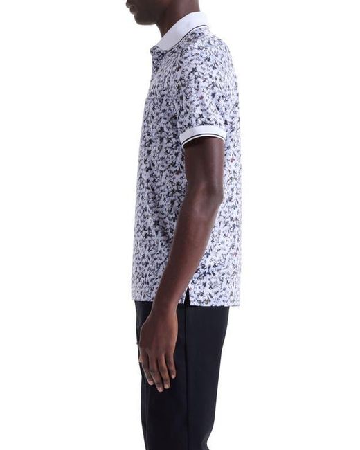 Bugatchi Blue Three-Button Performance Polo for men
