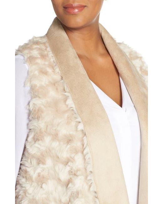 Tart Collections Natural 'Sheri' Drape Front Faux Fur Vest