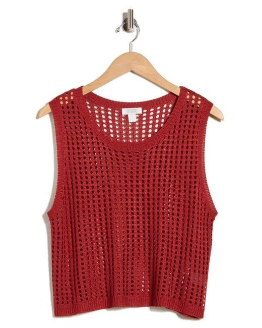 Nordstrom Rack Red Nordstrom Rack Open Knit Tank in Red | Lyst