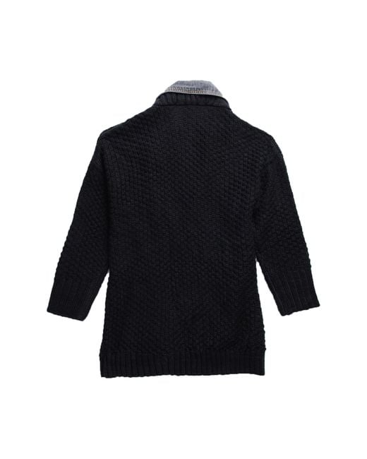 Saachi Black Denim Knit Cardigan