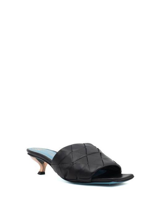 Valentina Rangoni Black Vicky Kitten Heel Slide Sandal