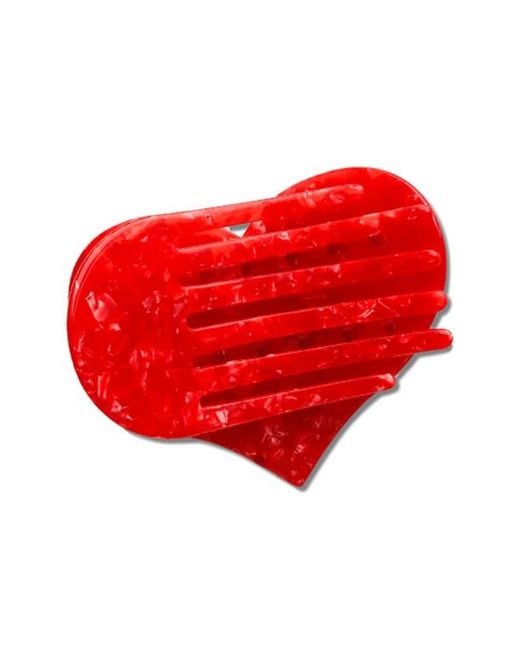 Solar Eclipse Red Heart Lay Down Claw Clip