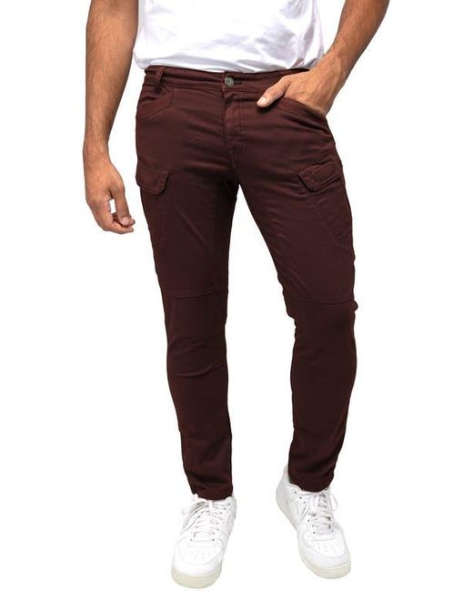 Xray Jeans Red Slim Cotton Cargo Pants for men