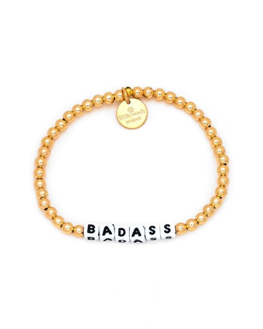 Little Words Project Metallic Badass Gold Fill Beaded Stretch Bracelet