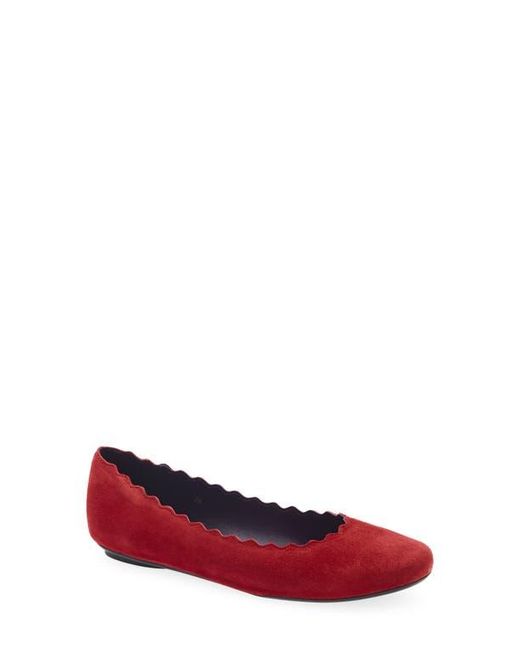 Vaneli Red Baird Scalloped Flat