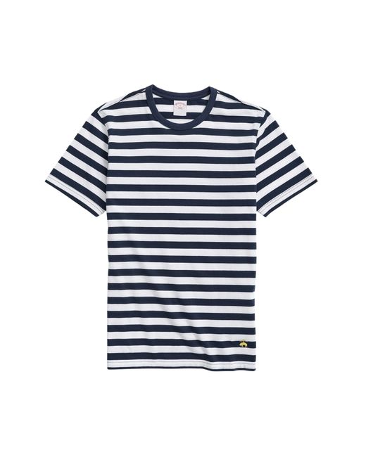 Brooks Brothers Blue Stripe Short Sleeve T-shirt for men